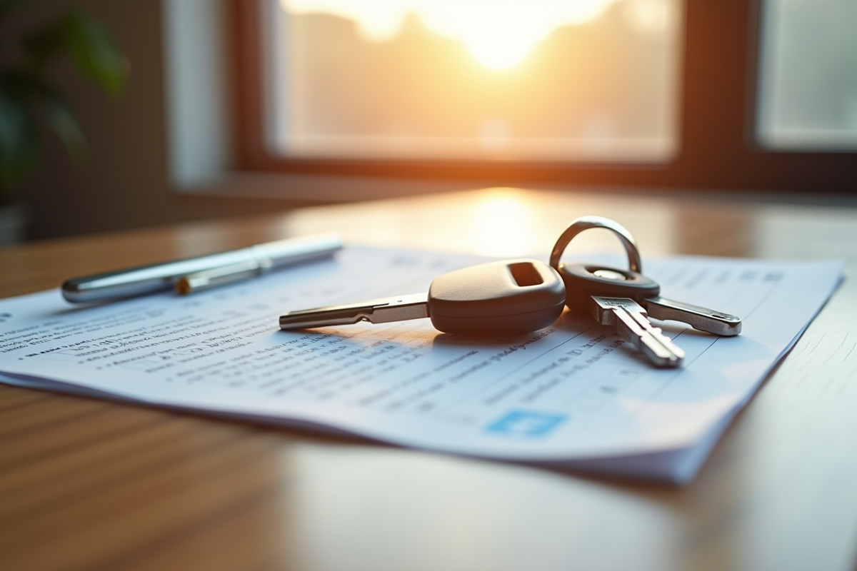 Clés de voiture et contrat d