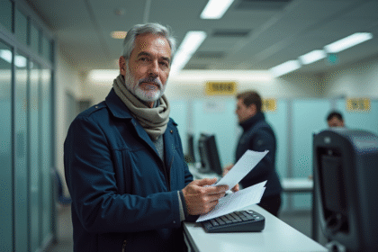 Homme d'âge moyen au service public français