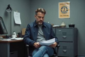 Homme d age moyen travaillant dans un bureau moderne