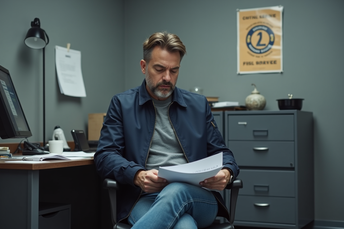 Homme d age moyen travaillant dans un bureau moderne