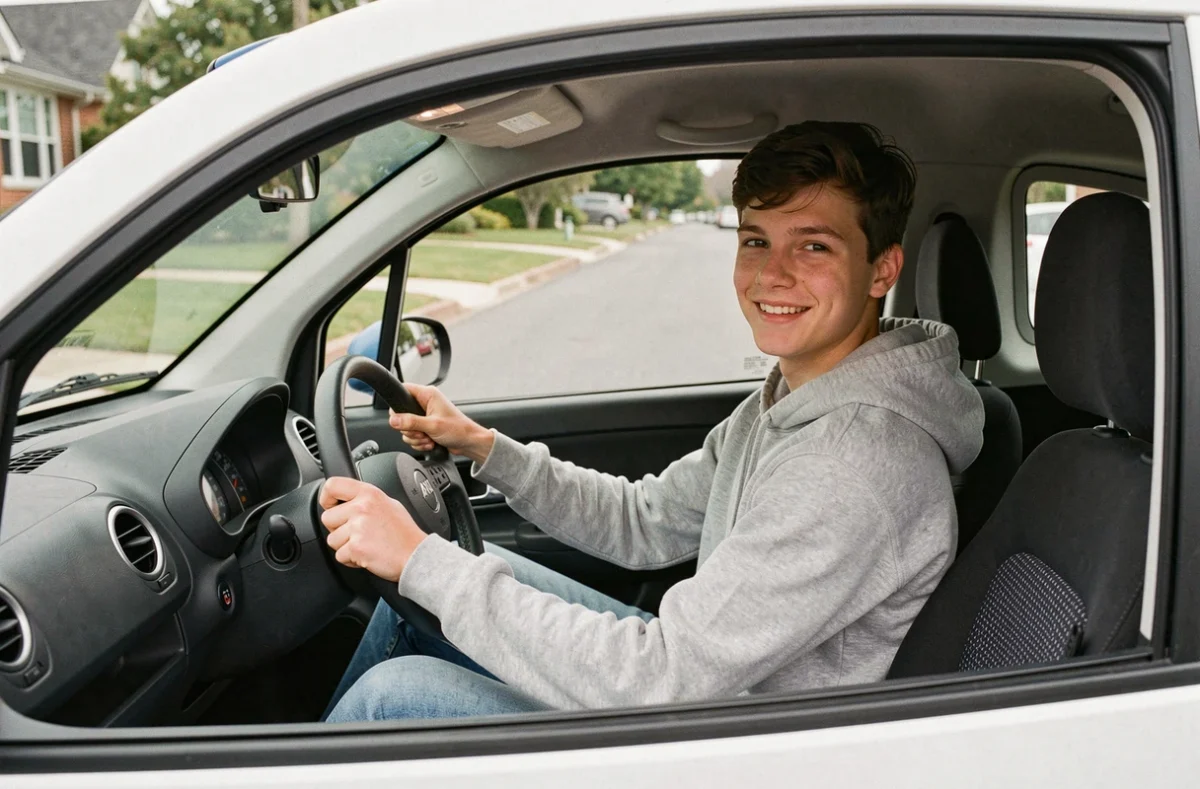 Jeune conducteur de 16 ans au volant d'une voiture sans permis Aixam